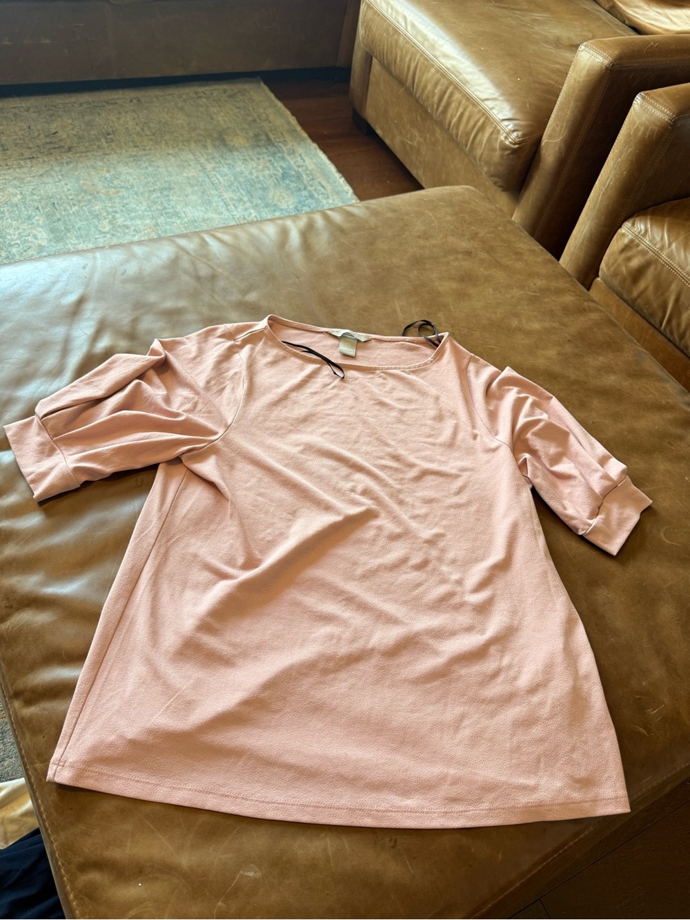 H&M Dusty Pink Short-Sleeve Crewneck Top
